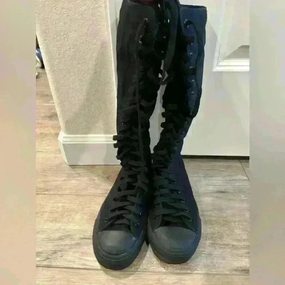 Yuabu lace up black shoe boots size 38 - Picture 3 of 7